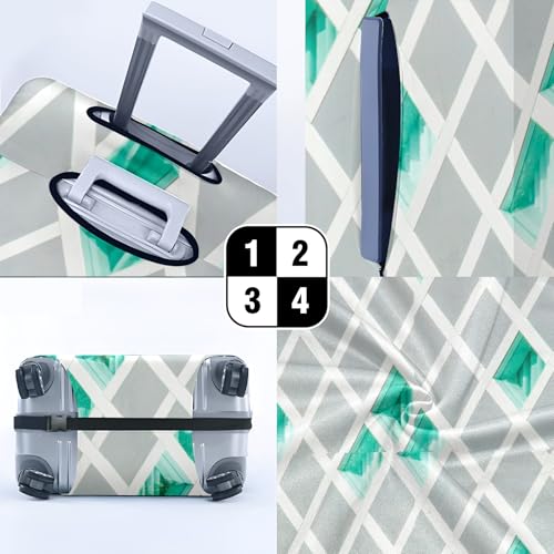 Travel Luggage Cover Suitcase Protector Scratch-Resistant Fit Not Included Suitcase Green, White, And Gray Illustration L-26-28in4