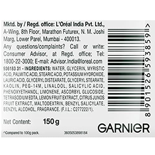 Image of Garnier Skin Naturals Bright Complete Vitamin C Facewash, For Brighter and Glowing Skin - Daily Cleanser Suitable For all Skin Types, 150g (Pack of 4)