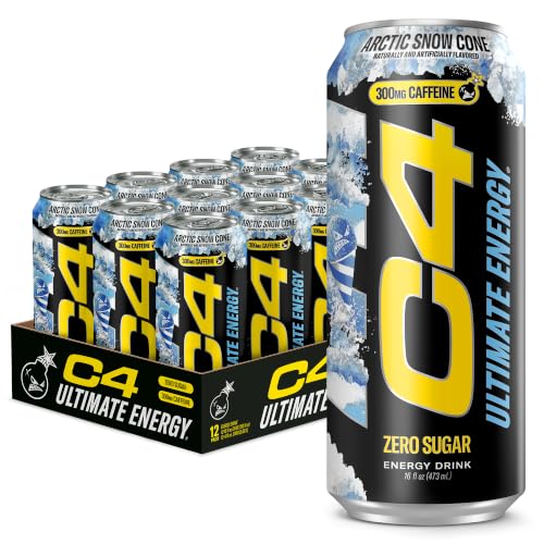 C4 Ultimate Energy Drink with Zero Sugar, Arctic Snow Cone, 12pk