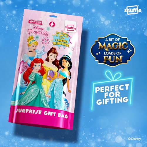 Image of Shuffle Disney Princess Surprise Gift Bag for Girls | 6-in-1 Activity & Stationery Kit with Mega Surprise | Birthday Return Gift