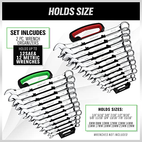 Swanlake 24 Pack Wrench Organizer Wrench Rack Tool Trays, Premium Quality Wrench Holder #TOP2