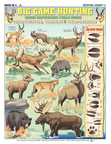 Big Game Hunting Identification Chart #1 - Waterproof Quick Reference Field Guide