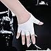 JISEN Women Half Palm Half Finger PU Leather Dancing Punk Gloves White