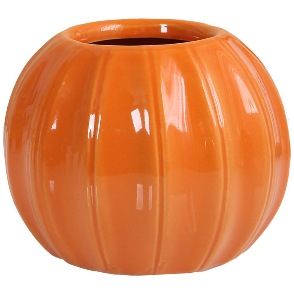 Abaodam Bougeoir en céramique en forme de citrouille pour Halloween, pot de bonbons, vase hydroponique, bougie chauffe-plat pour mariage, cheminée, table basse, décoration