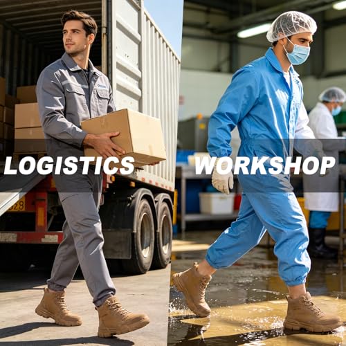 Image of Steel Toe Work Shoes for Men, Lightweight Safety Shoes with Puncture Resistant Midsole, Comfortable Protective Work Shoes for Warehouse Factory Light Construction