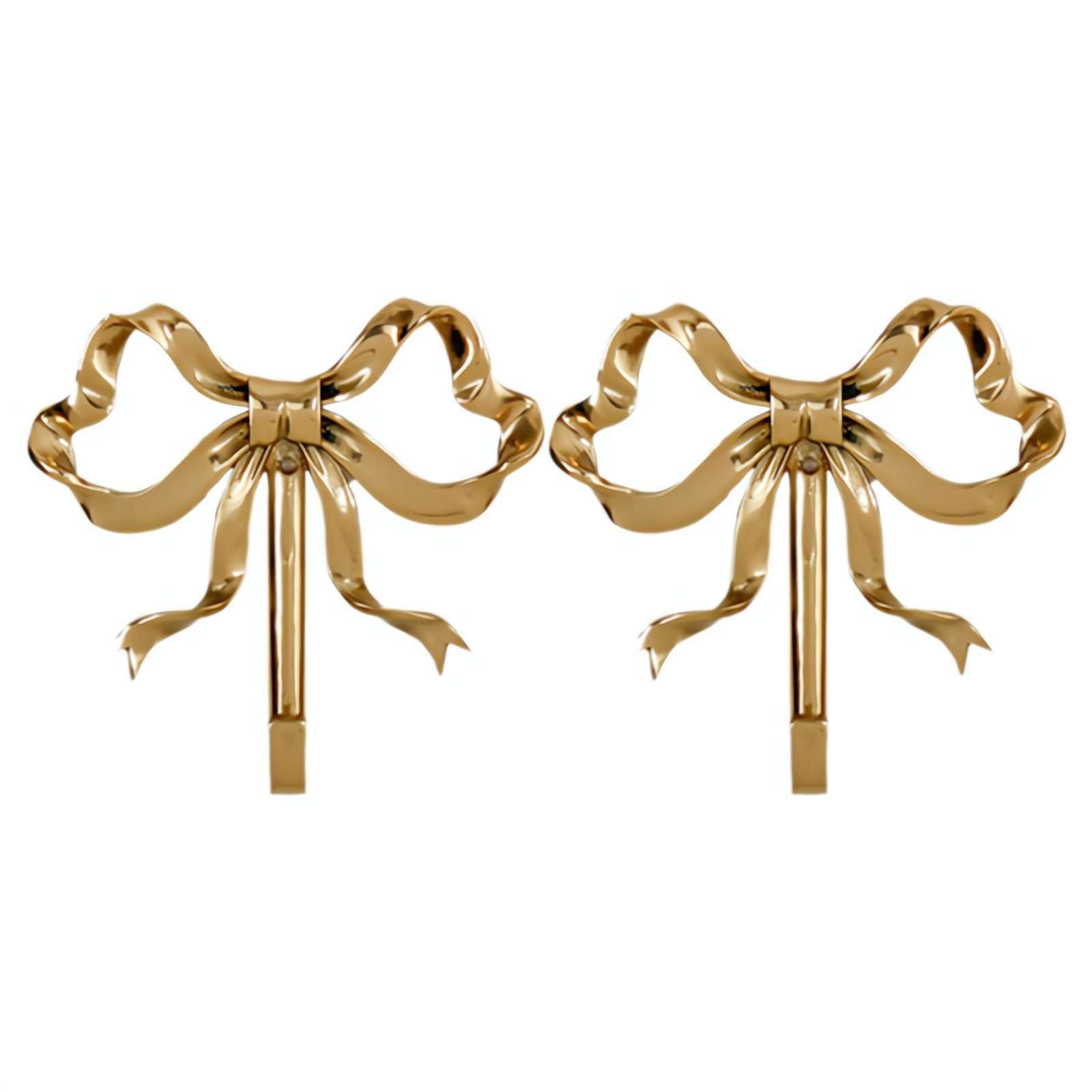 Bowknot Coat Hooks Bow Hooks for Wall Hanging Bowknot Brass Hook Gold Wall Hook for Hanging Coat Hat Towel Decorative Hooks for Bathroom Living Room Kitchen Decor