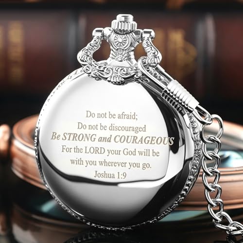 Image of Tiong Pocket Watch Hollow Tree of Life Design Roman Numerals Engraved Bible Verse Quartz Pocket Watch with Chain Custom Pocket Watch Birthday Gifts