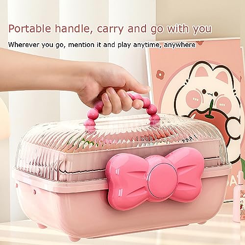 Image of Hair Accessories Organizer Box, Portable 3 Layer Storage Box Case, Multifunctional Plastic Tool Box for Art Craft, Sewing, Makeup, Medicine, Nail, Hair Accessories for Kids (Purple ,