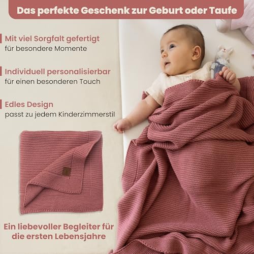Image of Soft Knit Baby Blanket 30x40 in, Dusky Pink - Oeko-Tex Certified, Breathable Swaddle & Receiving Blanket for Newborns, Crib & Stroller, Machine Washable