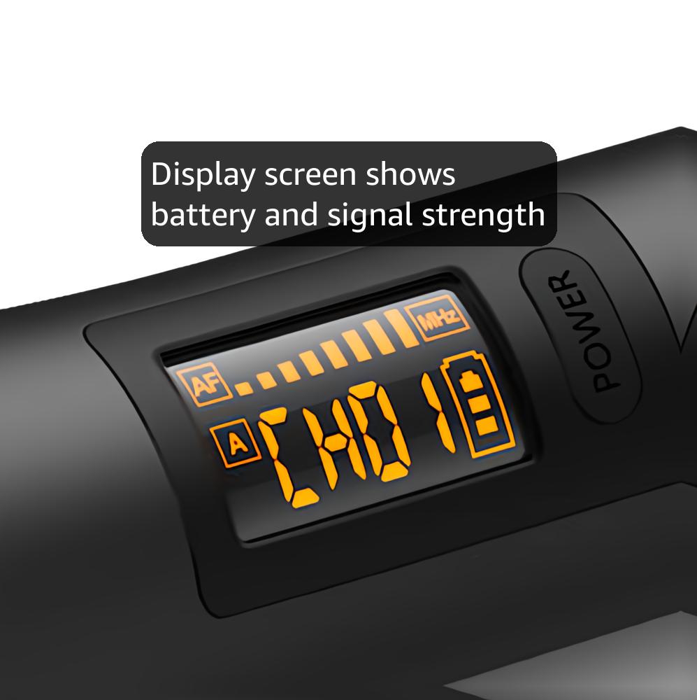 TONOR Wireless Microphones, UHF Cordless Handheld Dynamic Mics with 6.35mm Rechargeable Receiver, 60 m Range, 5 Adjustable Channels for Karaoke, Singing, DJ, Party, Speech, TW310, 1 Mic Black