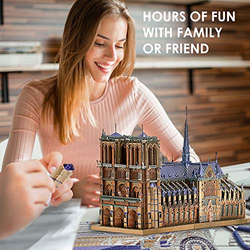 Piececool 3D Metal Jigsaw Puzzles for Adults - Notre Dame Cathedral Paris DIY 3D Metal Model Kit for Adults Christmas Birthday Gifts For Teens and Adults