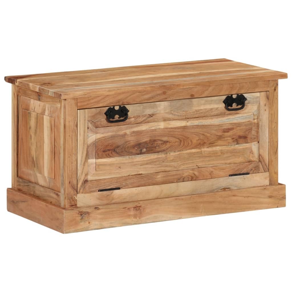 Banc à chaussures avec 2 compartiments intérieurs en acacia massif 85cm