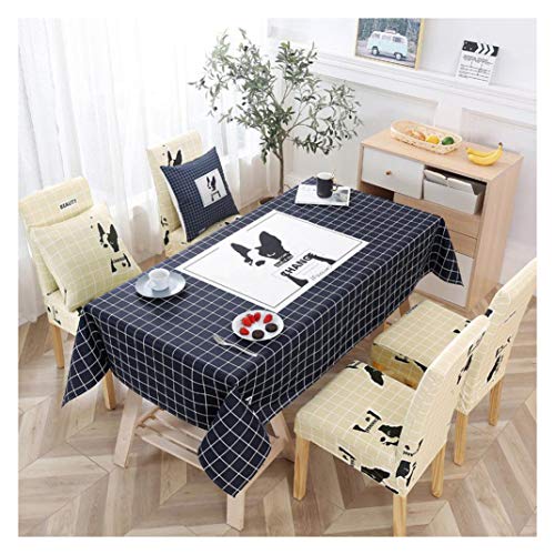 GUOCU Mantel de Algodón de Lino Rectangular Mantel de Mesa Impermeable Antimanchas Decoración para Cocina Comedor Fiesta Mantel Silla Juego de Tela Perro 120 * 120