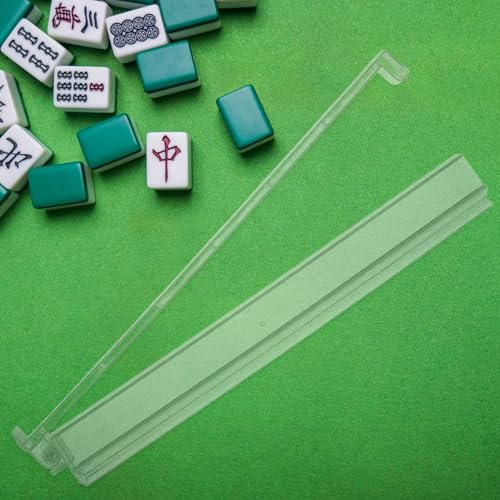 Pousseurs de mahjong en plastique transparent avec support de rangement - 4