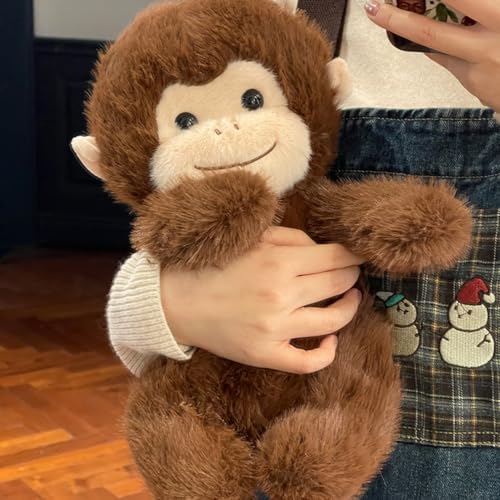 抱き枕 ぬいぐるみ モンキー さる 動物 アニマルズ 猿 お誕生日 バレンタイン ハロウィーン クリスマス 35cm プレゼント かわいい おもちゃ 背当たれ クッション 横向き寝 リラックス ダークブラウン