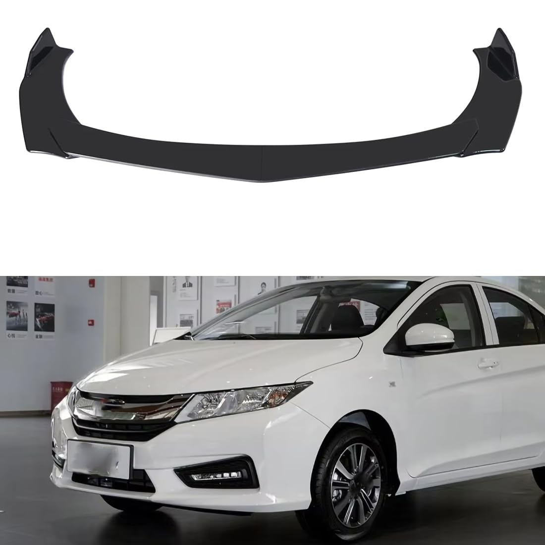 Car Front Bumper Lip For H-onda City 2015-2019,ABS Body Spoiler Splitter Kit