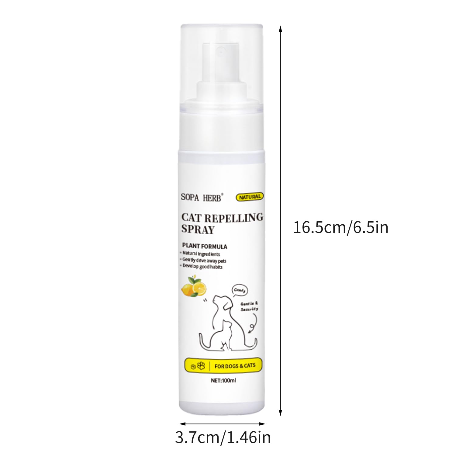 Sopa - Spray repelente para gatos, fórmula natural a base de plantas, protección interior y exterior, 100 ml