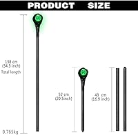 Vista 2 de Bastón de bruja con orbe de luz verde, varitas de reina malvada, color mágico iluminado para disfraz de Halloween (verde)