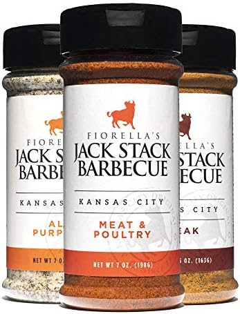 Jack Stack Barbecue Dry Rub Seasoning Variety Pack - All Purpose, Steak, Poultry & Meat Seasonings - Kansas City Spice 3 Pack - for Chicken, Steak, Ribs, Vegetables, Seafood, and More (7oz Each)