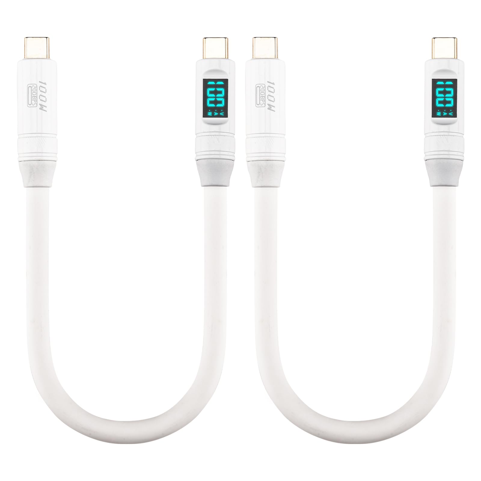 Leehitech Short USB C to USB C Cable,USB C Cable with LED Display with 100W Fast Charing, 8K@60Hz, 20Gbps Data Transfer for iPhone 16/15 Pro Max, iPad