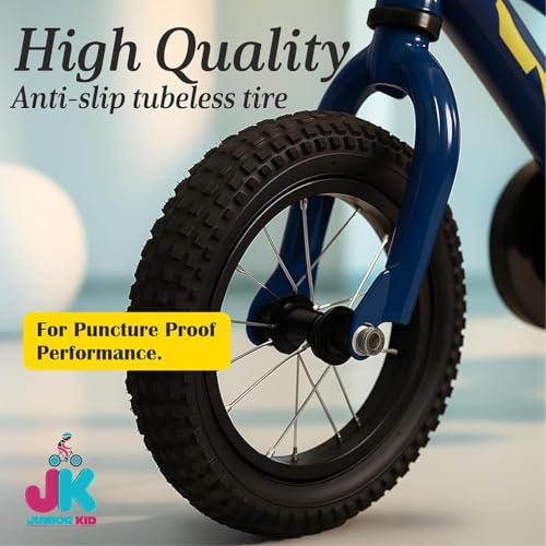 Image of JUNIOR KID 14T PRO Ultra Cycle for Kids | Rigid Bicycle for Kids with Training Wheels |Kid Cycle for 2-5 Years of Children, 8 Inches Navy
