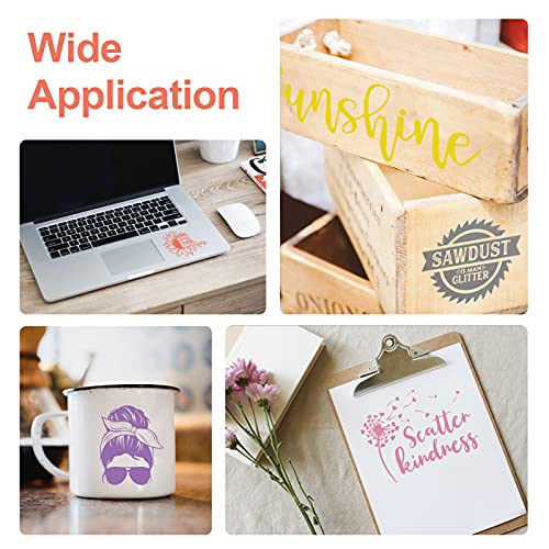 Mecolour Permanent Adhesive Craft Vinyl 10 Sheets Bundle, 12" X 12", 10 Assorted Colors Vinyl Sticker For Cricut & Any Cutter Machine For Birthday Party Office Home Diy Decorating Craft #TOP3