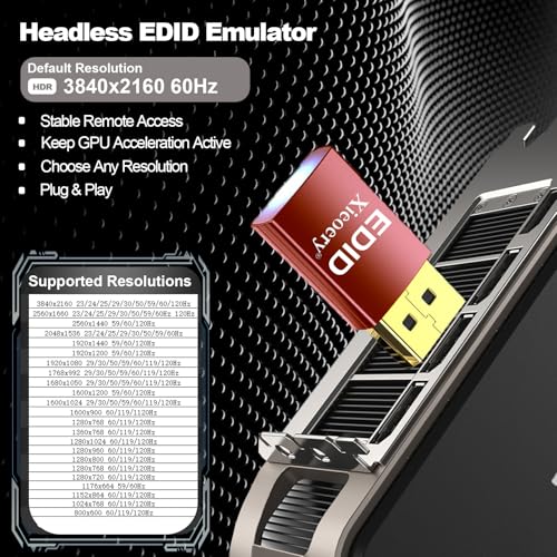 Emulador HDMI Dummy Plug 4K 120Hz para PCs sin pantalla miniatura 2