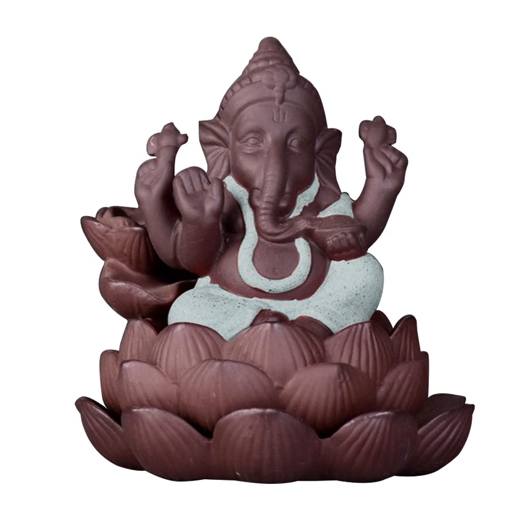 Yhplxyuus Waterfall Backflow for Burner Censer Cone Holder Elephant Ornament Gift Home Decoration Supplie Cone Holder Backflow Waterfall Small with Lid