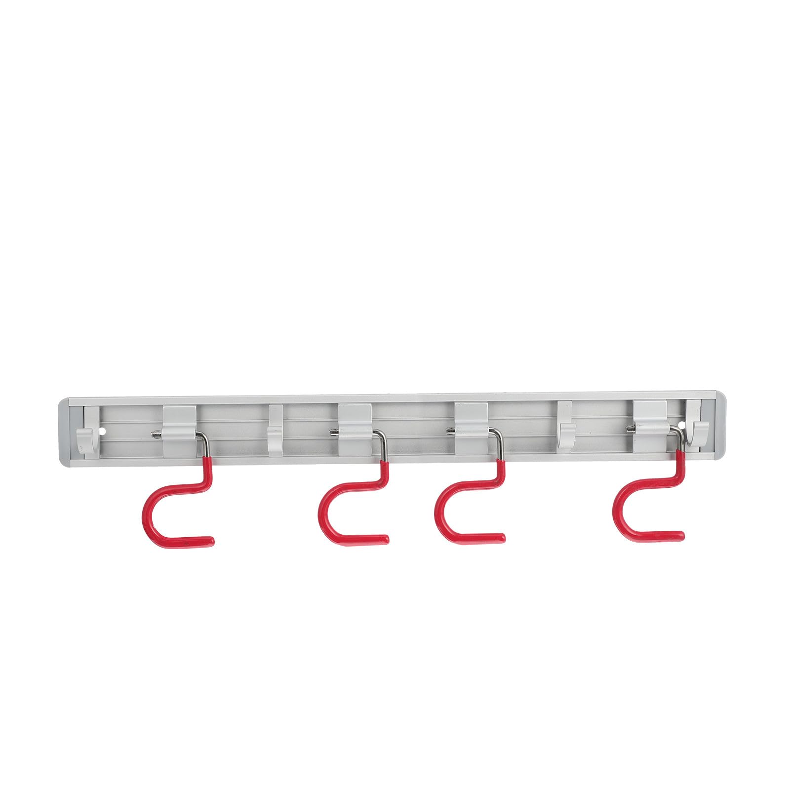 Portascope per Organizzare Scope e Oggetti Palo in Lega di Alluminio Argento da Parete 4 Appendini Facile da Pulire per Bagno e Cucina