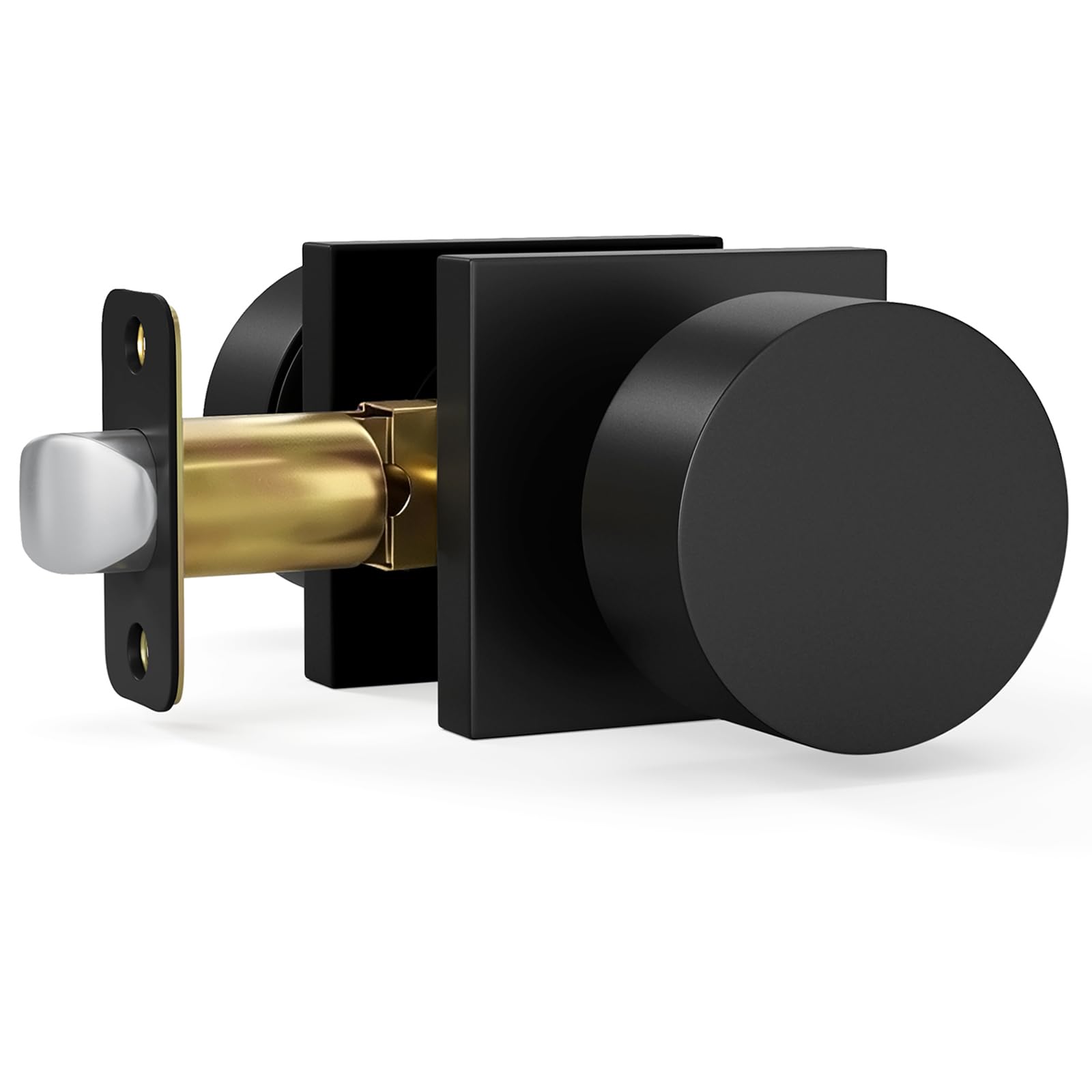 HOSOM Matte Black Door Knobs with Lock & Key -12