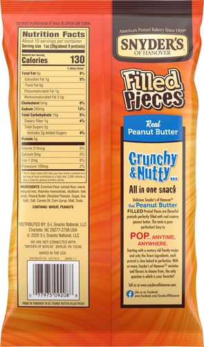 Image of Snyder's of Hanover Pretzels Pieces, Peanut Butter Filled, Bag, 10 Ounce (Pack of 12)
