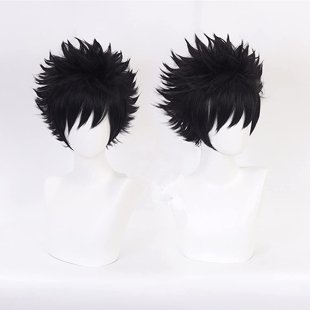 Black Short Messy Heat Resistant Synthetic Costume Hairs for Men Women Halloween Cos Anime Party Replacement Wigs - Image 2