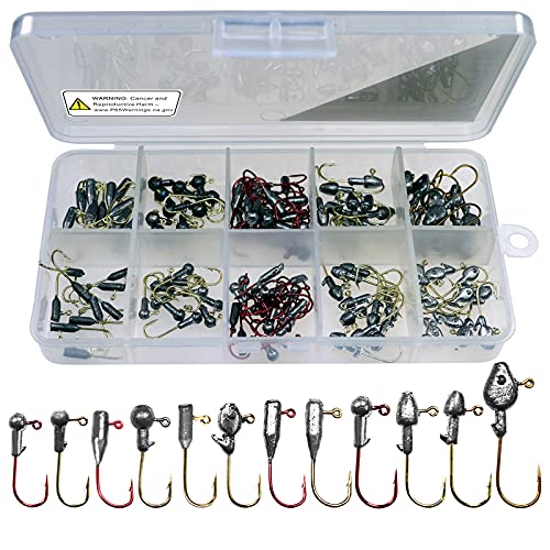 THKFISH Ice Jig Heads Crappie Fishing Jigs Micro Jig Small Fishing Jigs Minnow Head Jig Walleye Fishing Jigs Panfish 1/32oz - 1/9oz 120Pcs