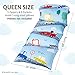 Butterfly Craze Floor Pillow Case - Versatile Lounge Seat & Floor Bed - Custom Support for Sleeping Pad & Guest Bed - Machine Washable Cover & Ground Cushions - Queen Size, Cars Blue