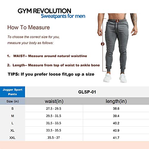 Calça de moletom masculina GymRevolution para treino, corrida, com bolso com zíper e alça para toalh