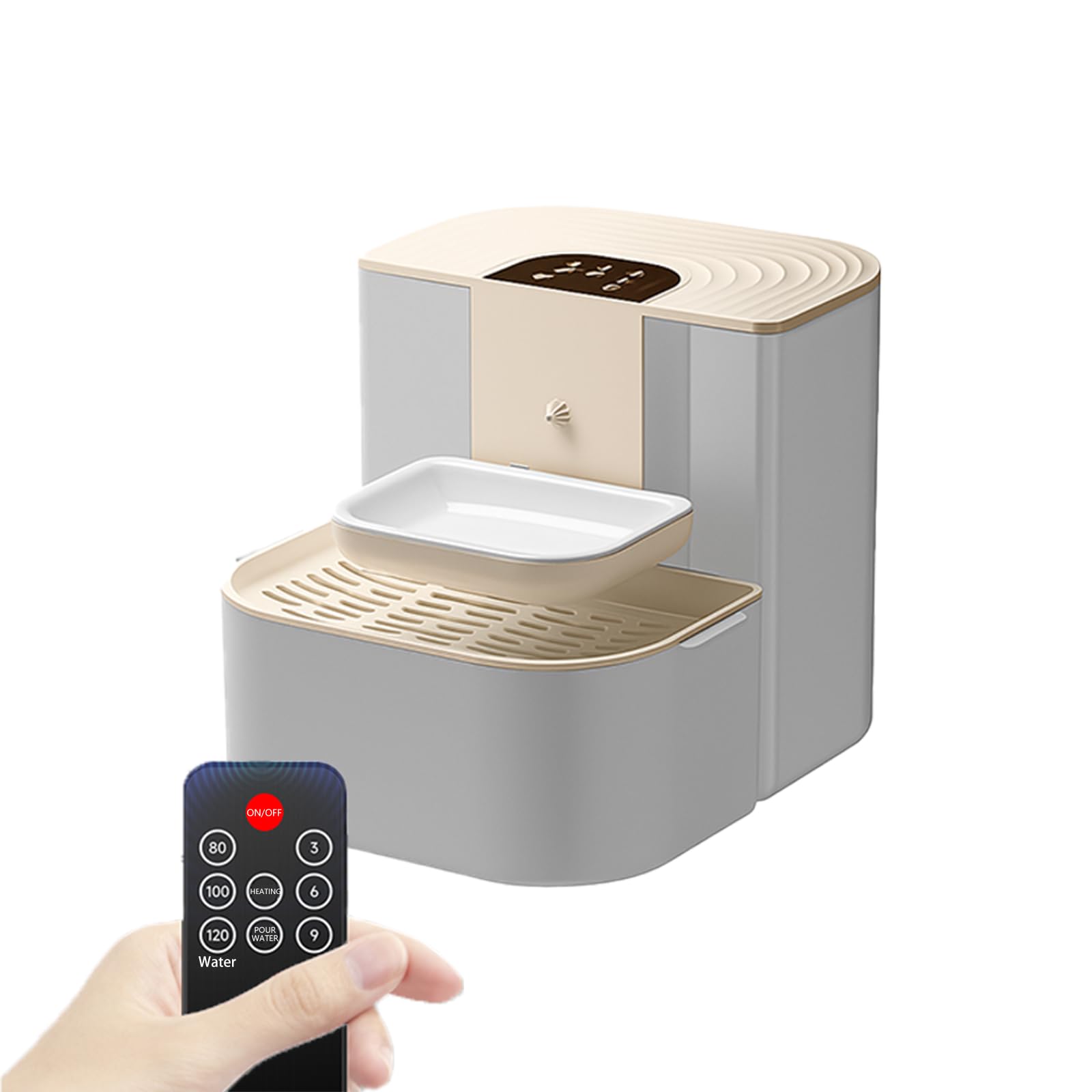 KVIDA Smart Ceramic Cat Fountain 4.5L – Cordless Automatic Water Dispenser with Constant Temperature & Silent Pump for Cats and Small Dogs