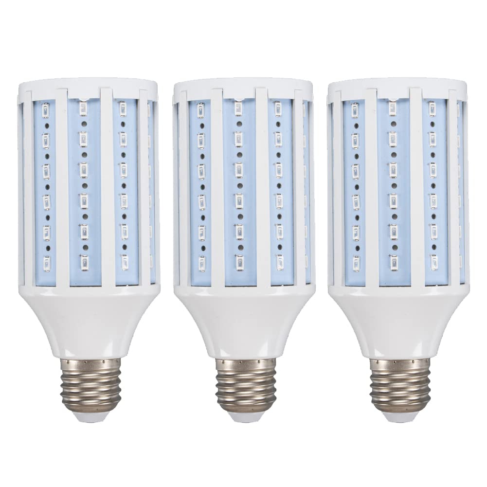 Mdrcg 3 Pack E27 LED Corn Light Bulb, 800W Equivalent LED Corn Bulb, 8000 Lumen LED Street and Area Light for Large Area Commercial Ceiling Lighting, Not Dimmable,Red,15W