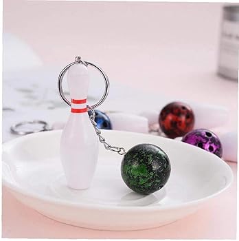 オーダー専用　ボウリングピンキーホルダー／イニシャル Amazon.co.jp: Luxshiny ボウリングピンキーチェーン ミニ