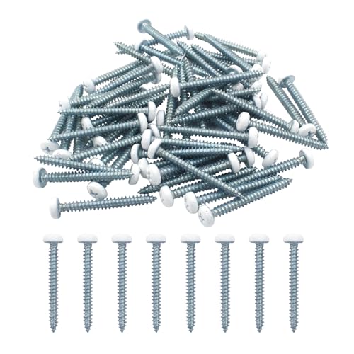 LifCratms 120Pcs White Pan Head Screws #8 x 1-1/2\", Self-Tapping Phillips Sheet Metal Screws for Wood