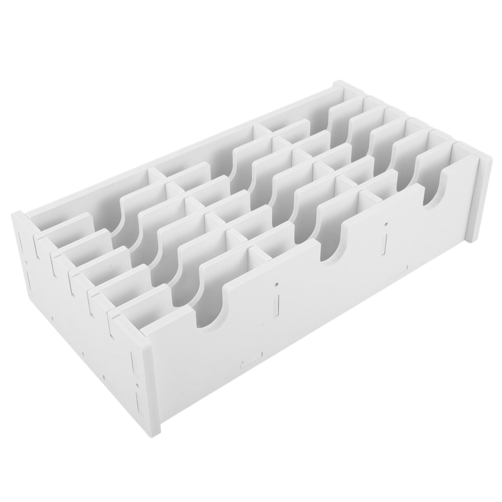 Scatola Porta CD Design Compatto in Legno Bianco Portatile e 18 Scomparti Leggeri per Organizzare Dischi e Oggetti in Casa o Ufficio