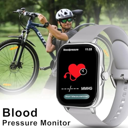 Image of H06 Bluetooth Smartwatch for Men & Women | Fitness & Health Tracker with Heart Rate, Blood Oxygen & Sleep Monitor (Grey) (Grey)