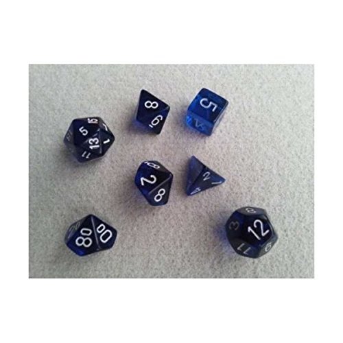 CHESSEX TRPG dice / dice Translucent Polyhedral (polyhedron) Blue w / white 7 piece set (japan import)