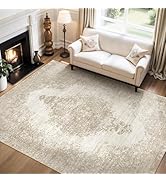 5x7 Area Rugs for Living Room: Washable Vintage Medallion Rug Soft Indoor Non-Slip Distressed Lar...