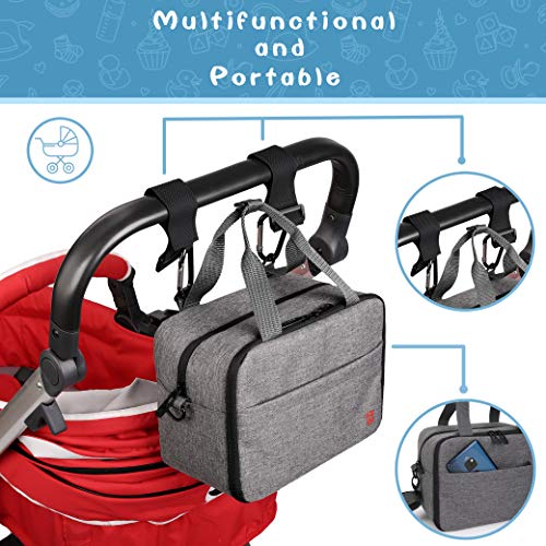 ALLCAMP Breast Milk Cooler Bag with Contoured Ice Pack Fits 6 Bottle,Baby Bottles Tote Bag of Daycare,Breastmilk Baby Bottle Cooler & Travel Bag (Grey) - Thumbnail 5