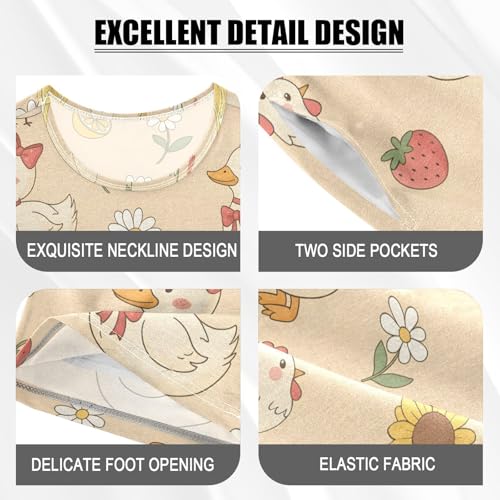 Pajama Short Sets Cute Ducks Flowers Strawberries Hearts Soft Cotton Summer Sleepwear 2 Piece PJS Size 5-14T3