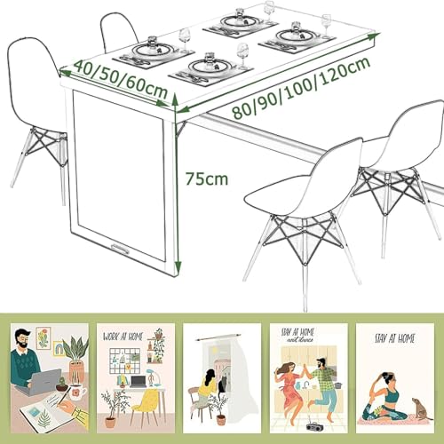 Składane biurko montowane na ścianie drewniany stół z żelaznymi nóżkami oszczędzający miejsce konstrukcja do małych powierzchni, 120 x 60 x 75 cm, idealny do domowego biura lub gabinetu