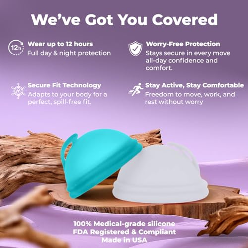 Image of Reusable Menstrual Disc (2 Pack) - Soft Medical Grade Silicone Period Disc for Light & Heavy Flow, Leakproof 12-Hour Protection, Easy Removal, Menstrual Cup, Tampon & Pad Alternative, Two Sizes