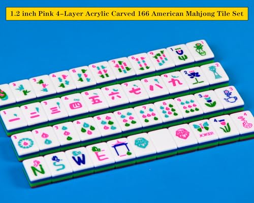 Set de Mahjong Americano 166 piezas acrílico 1.2 pulg miniatura 4