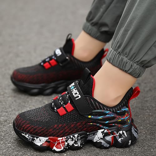 Boys Girls Shoes Kids Sneakers Lightweight Breathable Tennis Athletic Running Shoes for Toddler/Little Kid/Big Kid Chunky Cushion Heel Slip on Shoes for Hiking2