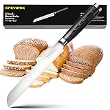 SPEVORIX Bread Knife 8 Inch Serrated Slicer Stainless Steel for Home Kitchen or Restaurant with Gift Box